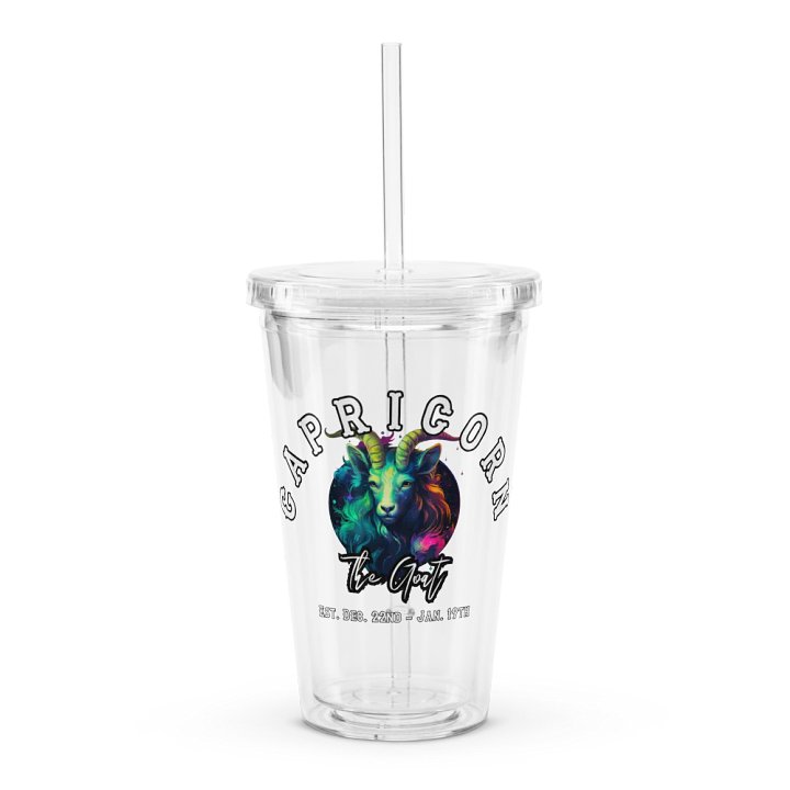 Capricorn - Zodiac Double Wall Clear Plastic Tumbler product image (1)