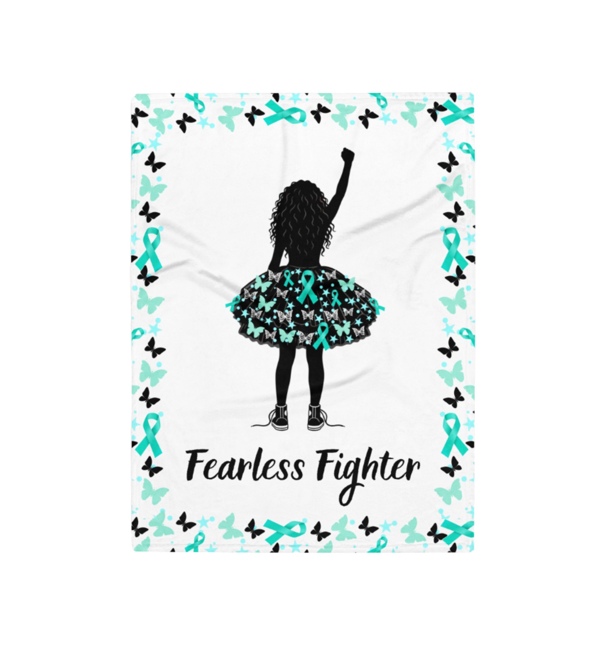 Ovarian Cancer - Fearless Fighter Throw Blanket product image (1)