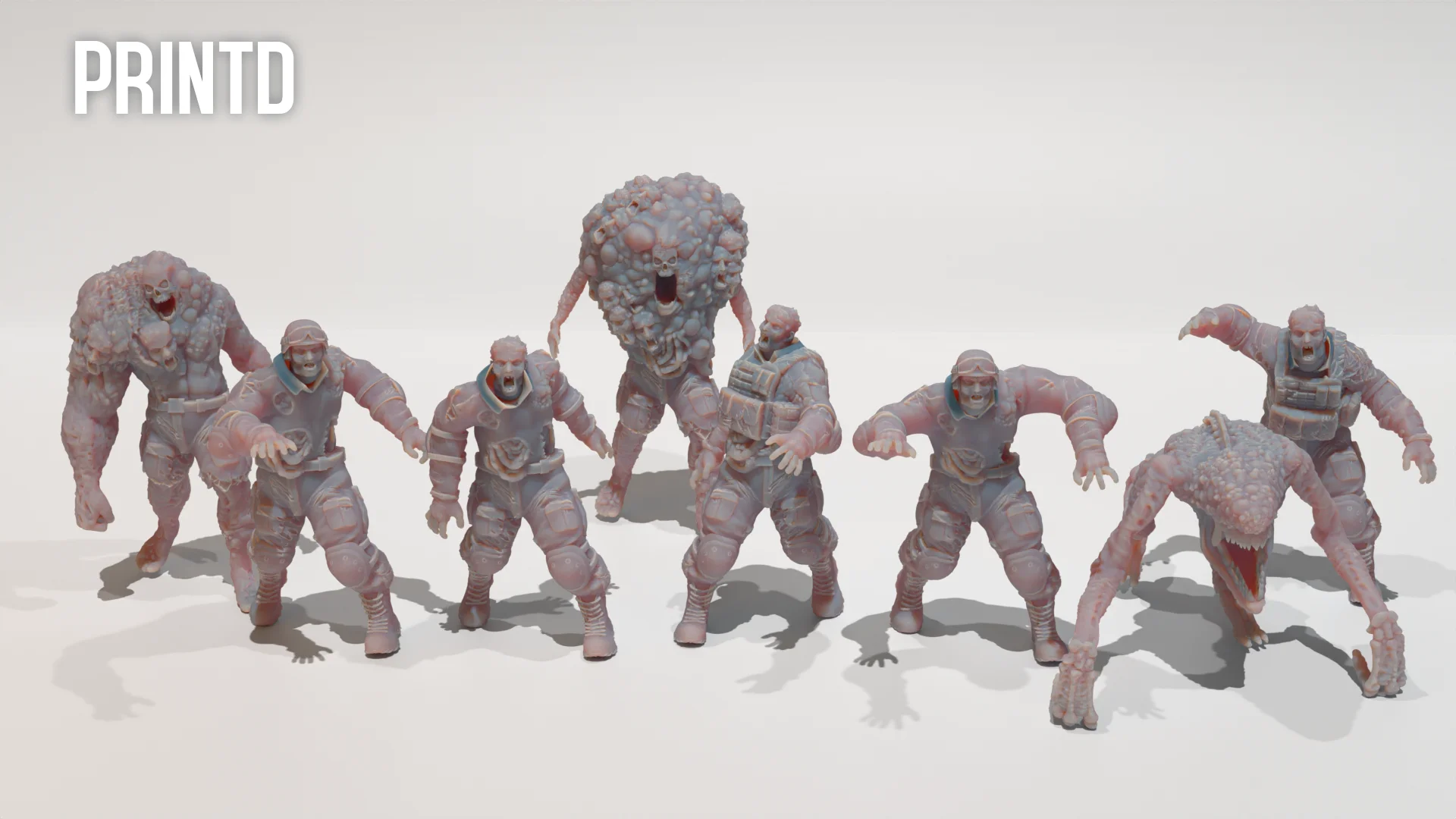 After the fall Part 3 Zombie Pack - Post Apocalyptic Zona Alpha Wargame Hobby Resin Scale Models product image (4)