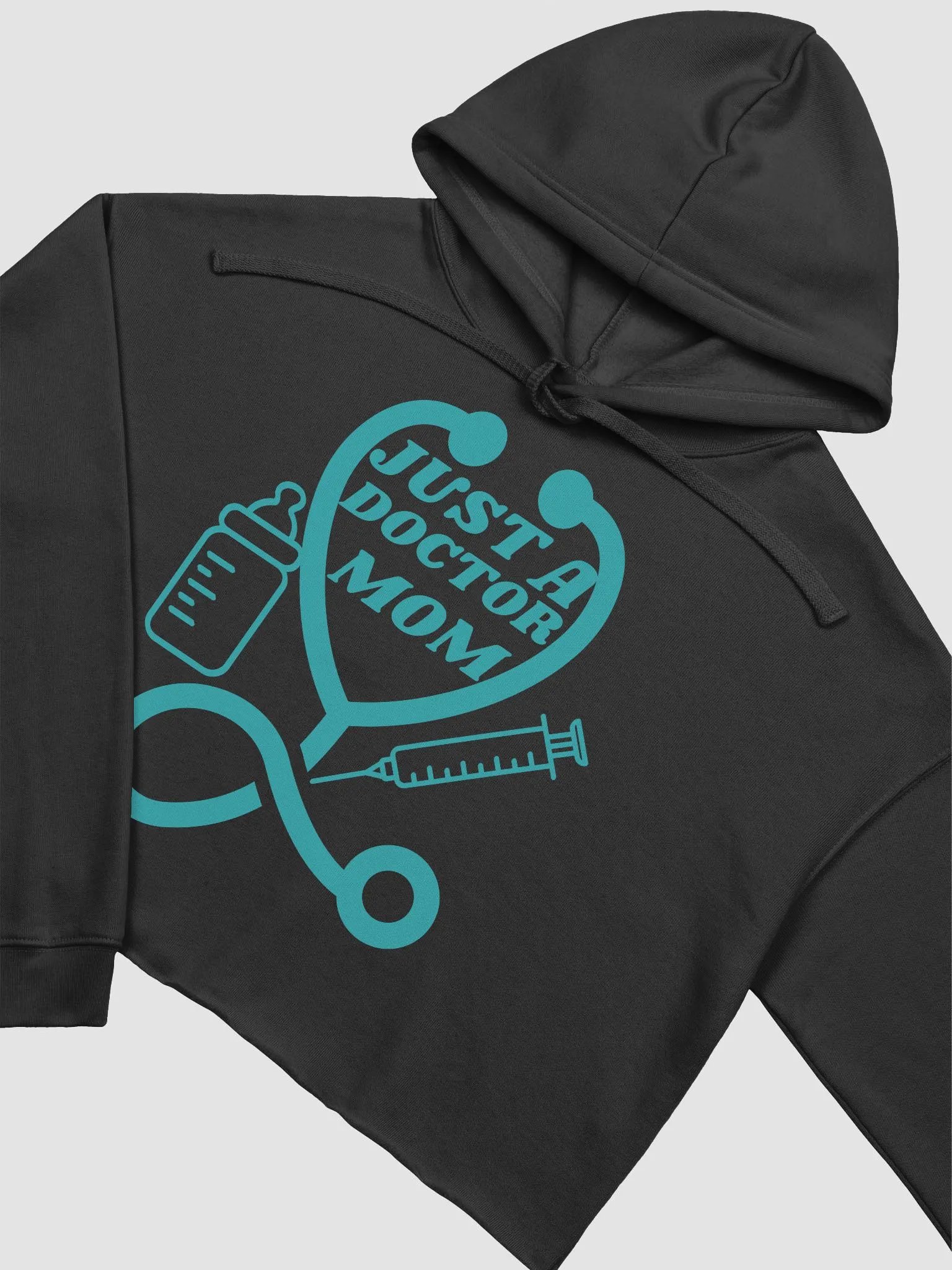 Doctor Mom Turquoise Stethoscope Crop Hoodie product image (22)