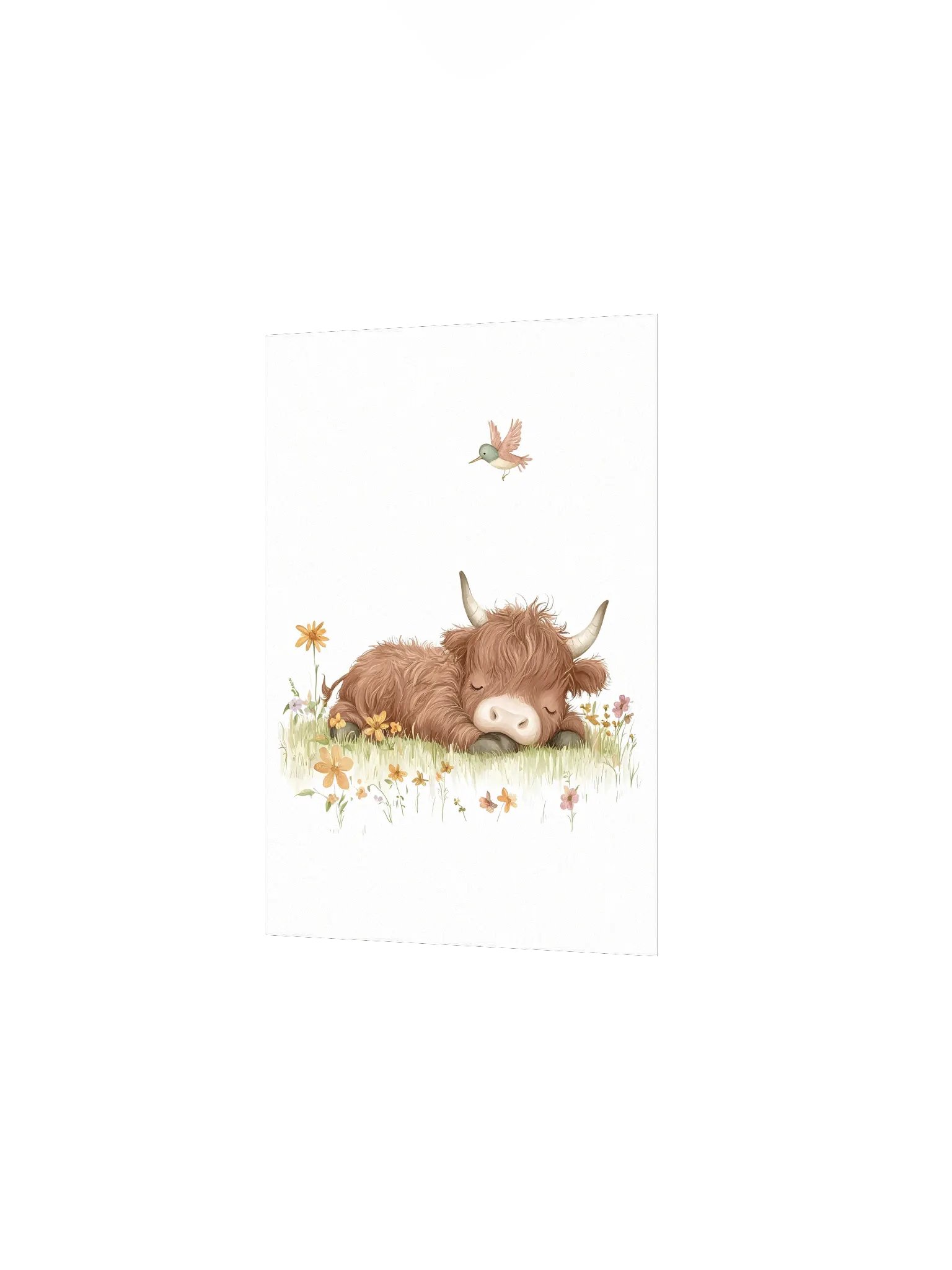 Sleeping Highland Cow Farmhouse Nursery Print product image (3)
