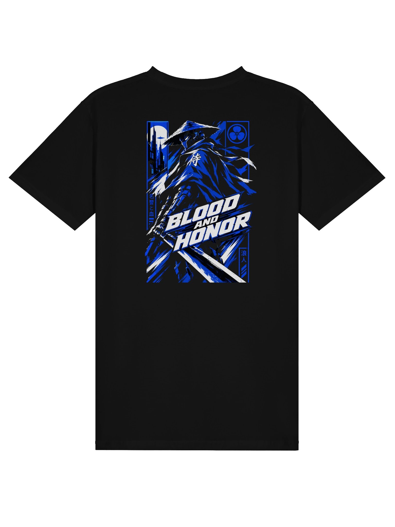 Blood And Honor Cyberpunk Samurai T-Shirt | Japanese Anime Back Print Graphic Tee product image (1)