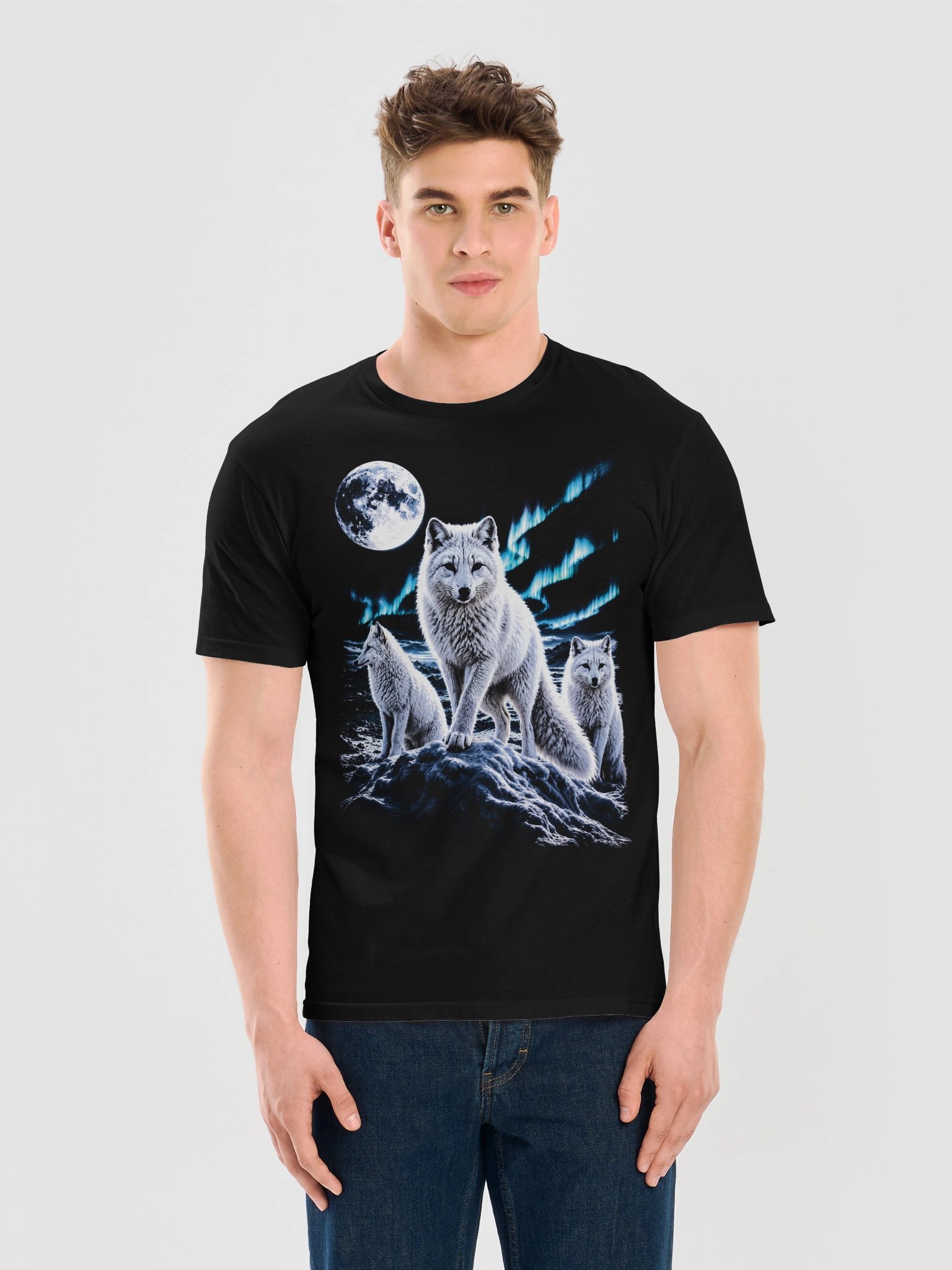 Arctic Fox Howling Moon Tshirt | Legendary Wildlife Shirt product image (6)