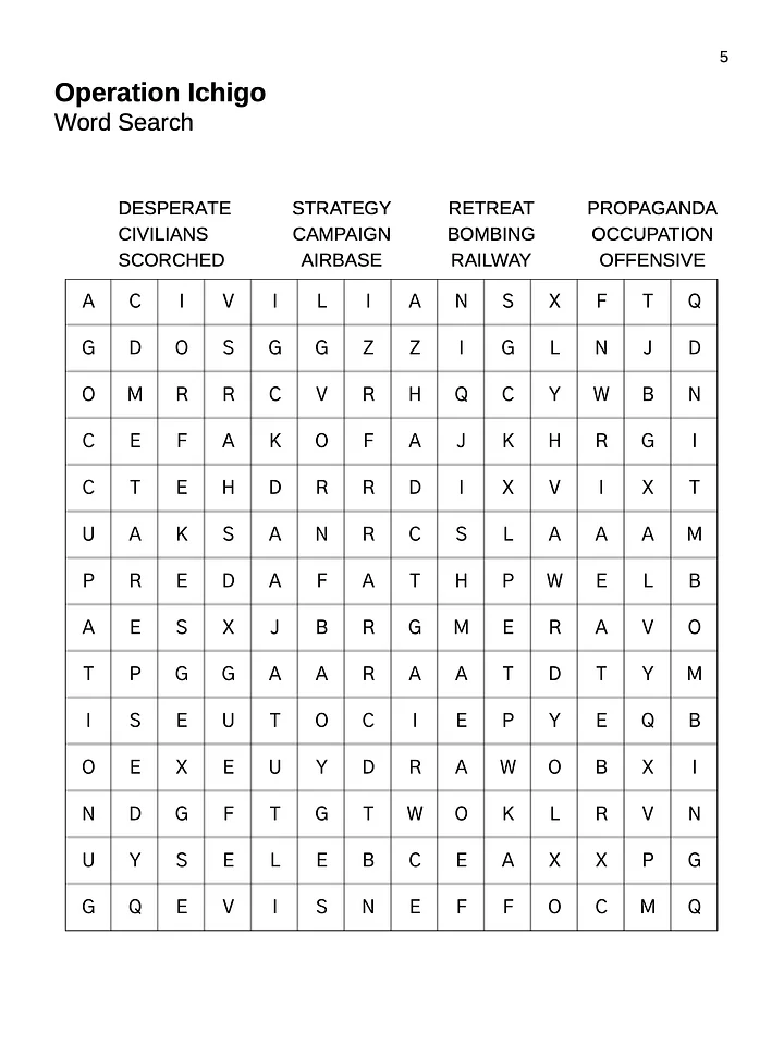 Operation Ichigo ELA Workbook: Engaging WWII History Lesson Plan product image (2)