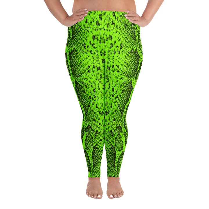 Lime Green Snake Skin Plus Size Legging product image (1)