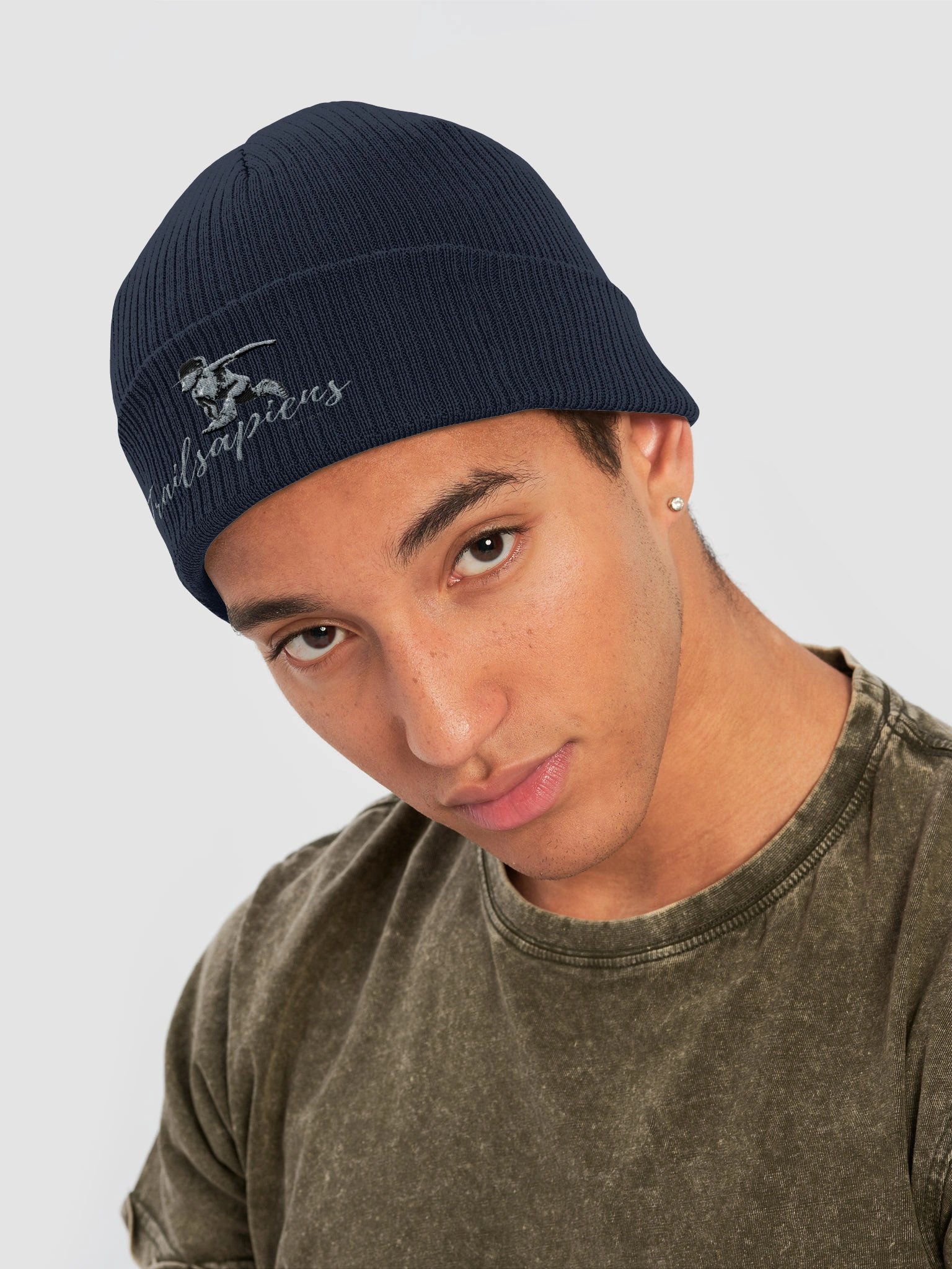 Organic Ribbed Beanie with Trailsapiens Logo product image (13)