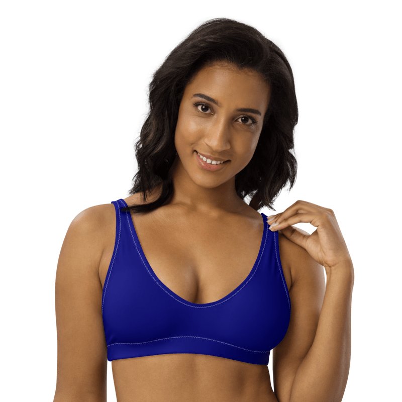 Plain Color Navy Blue Padded Bikini Top product image (1)