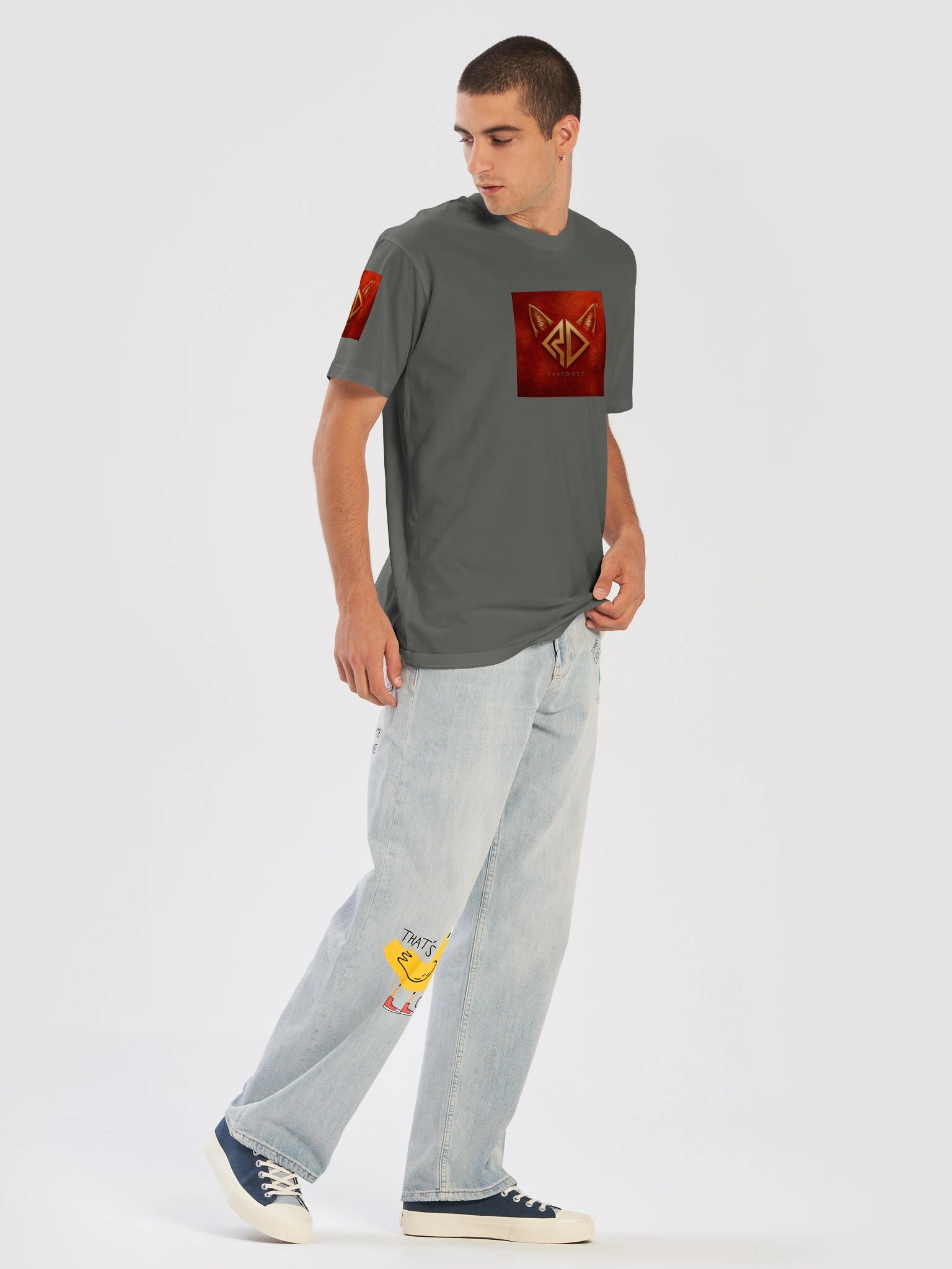 PEAFDOVE® CAT HEAD — Grey Ember Signature Shirt product image (5)