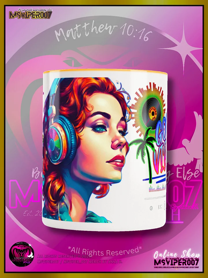 Mugs - MsViper007's "Good Vibin' [spectrum - V1]" Hot Beverage Mug with color inside by Anna H. product image (2)