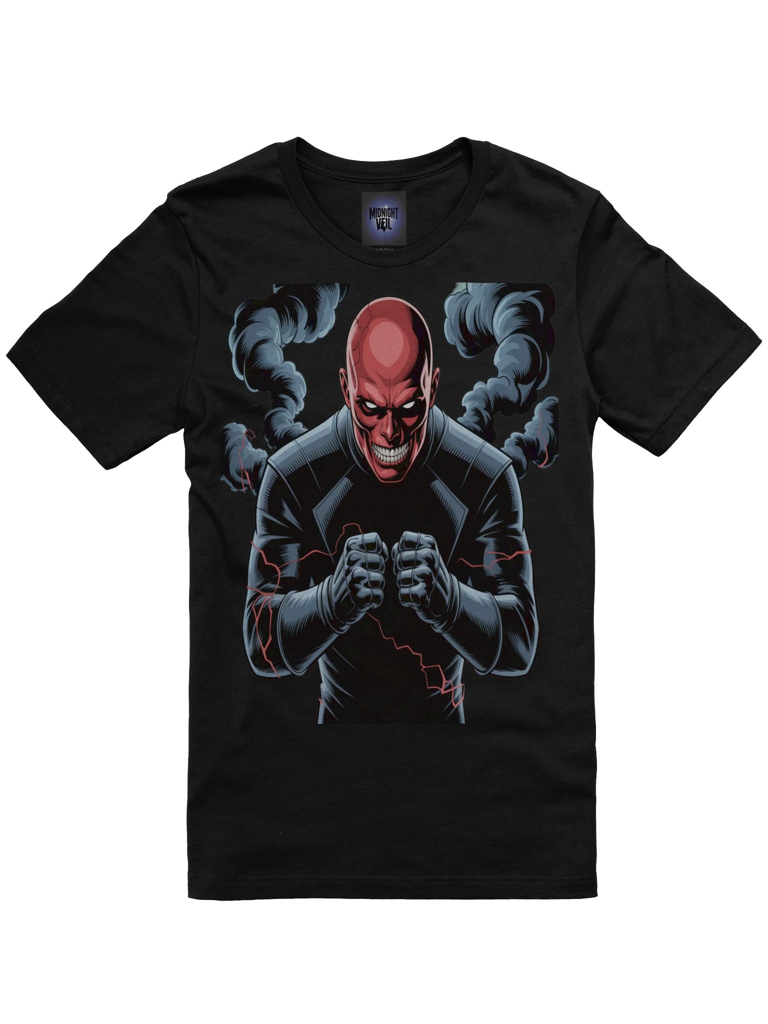 Enshrouded Fury: Red Skull Supersoft Graphic T-Shirt product image (3)