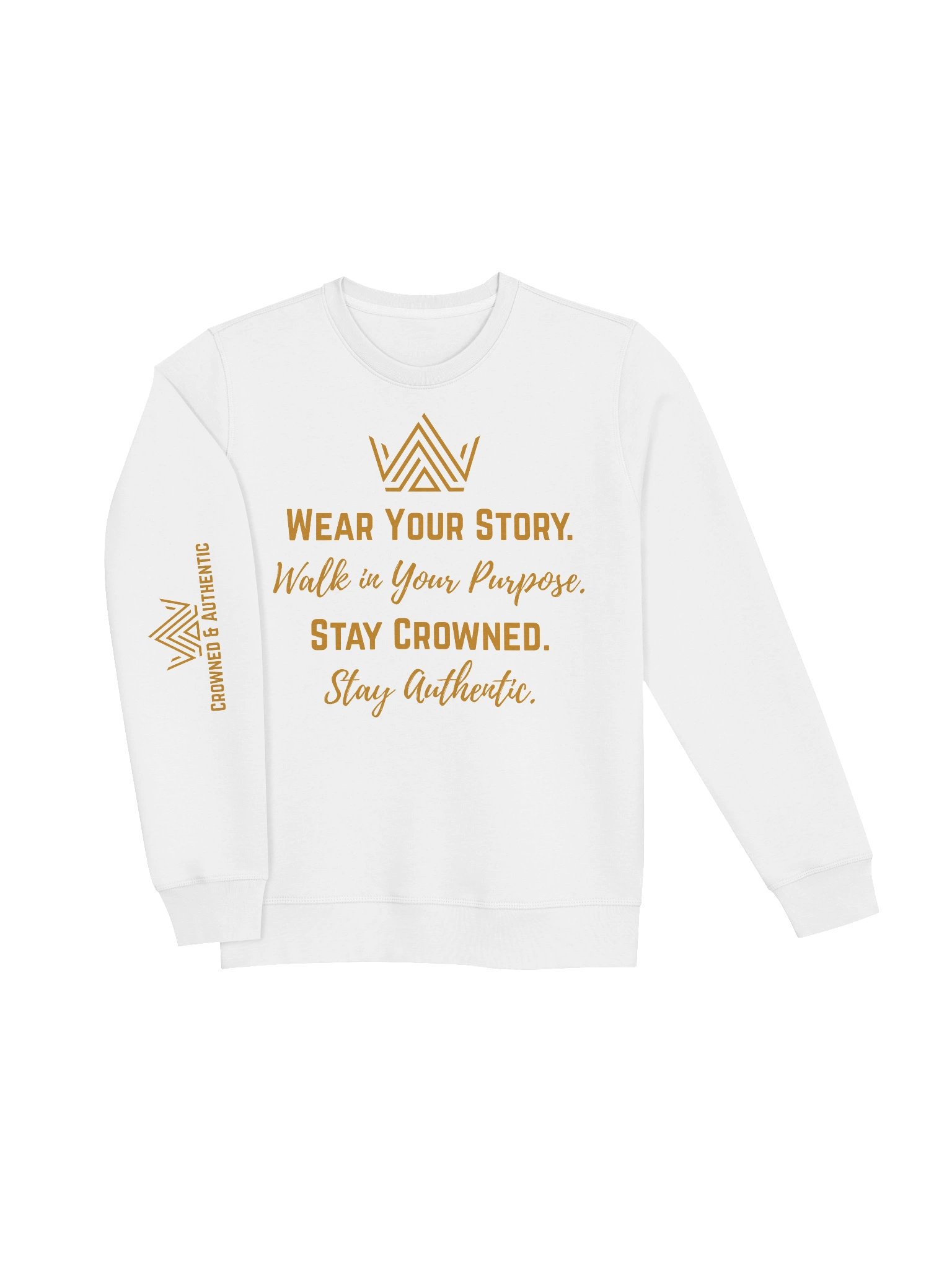 Crowned & Authentic Black Sweatshirt (Gold Design) product image (3)