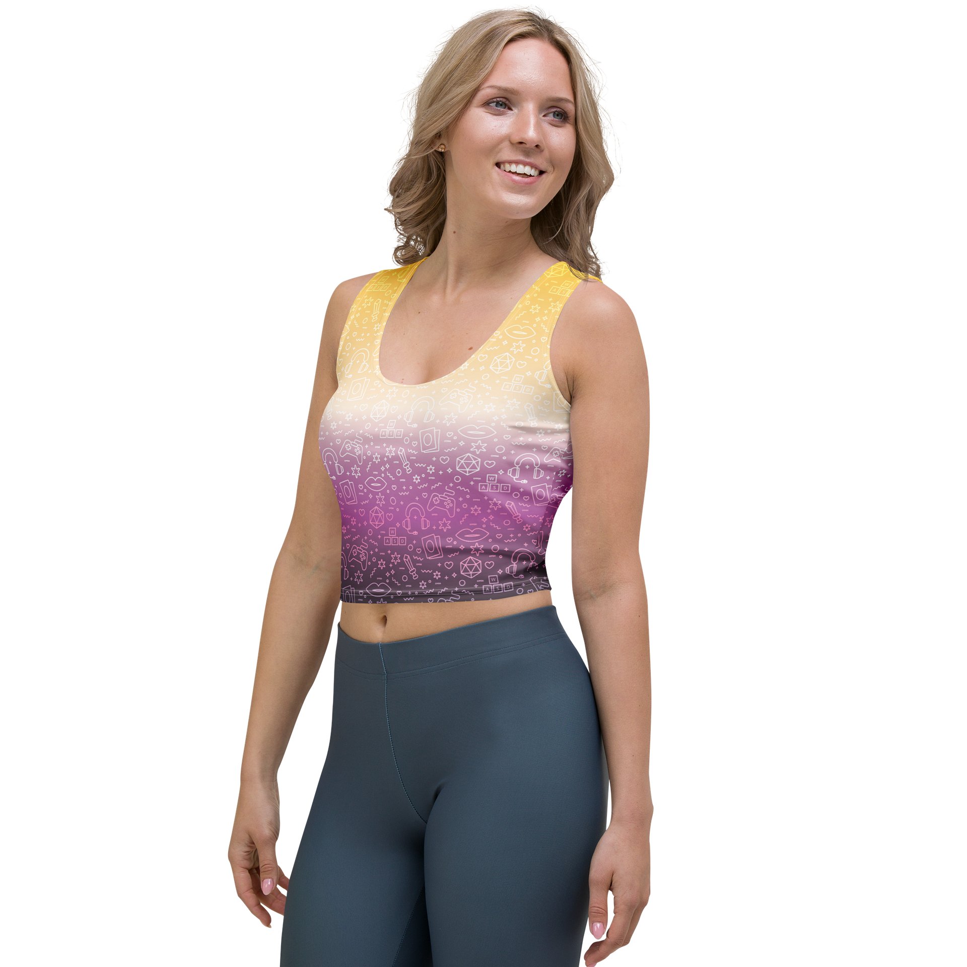 Nonbinary Cropped Tank 💛🤍💜🖤 product image (3)