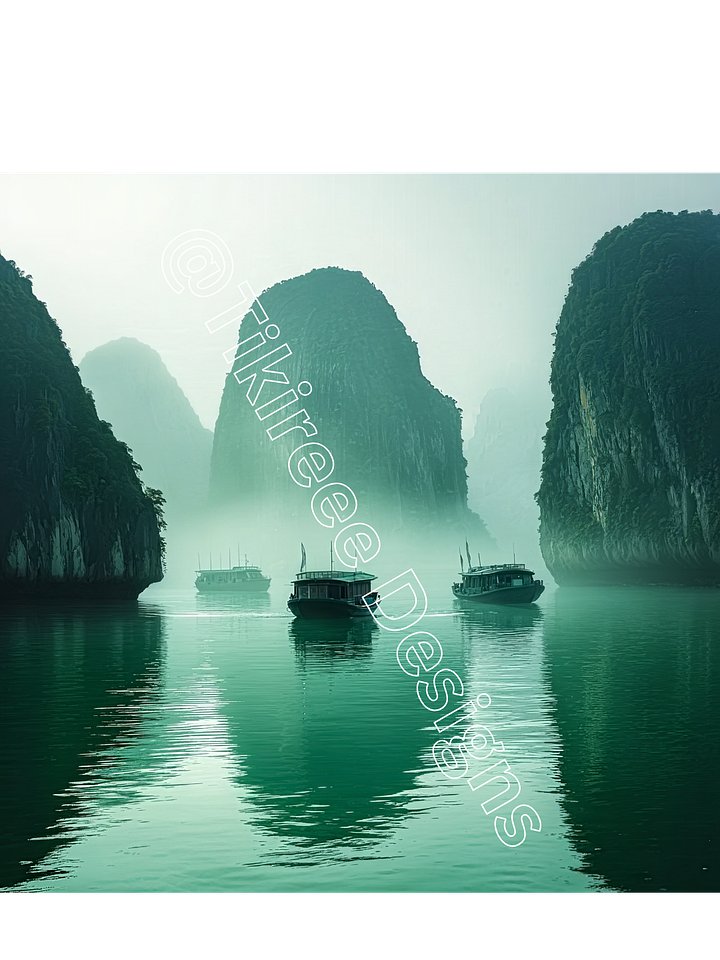 Mystical boat trip through misty rocky landscape product image (1)