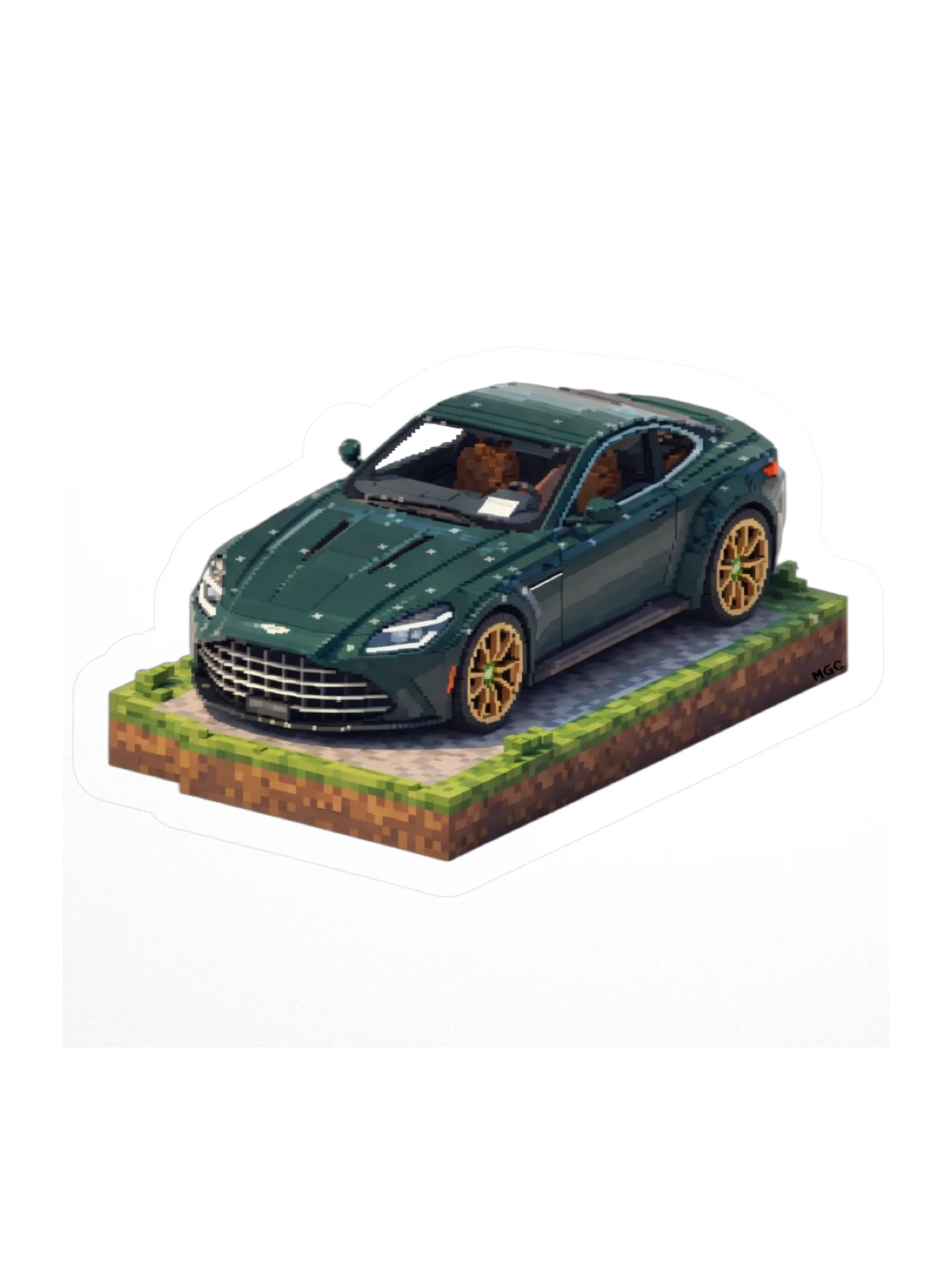 Green Aston Martin Vantage Sticker (Pixel, Retro, Minecraft) product image (2)