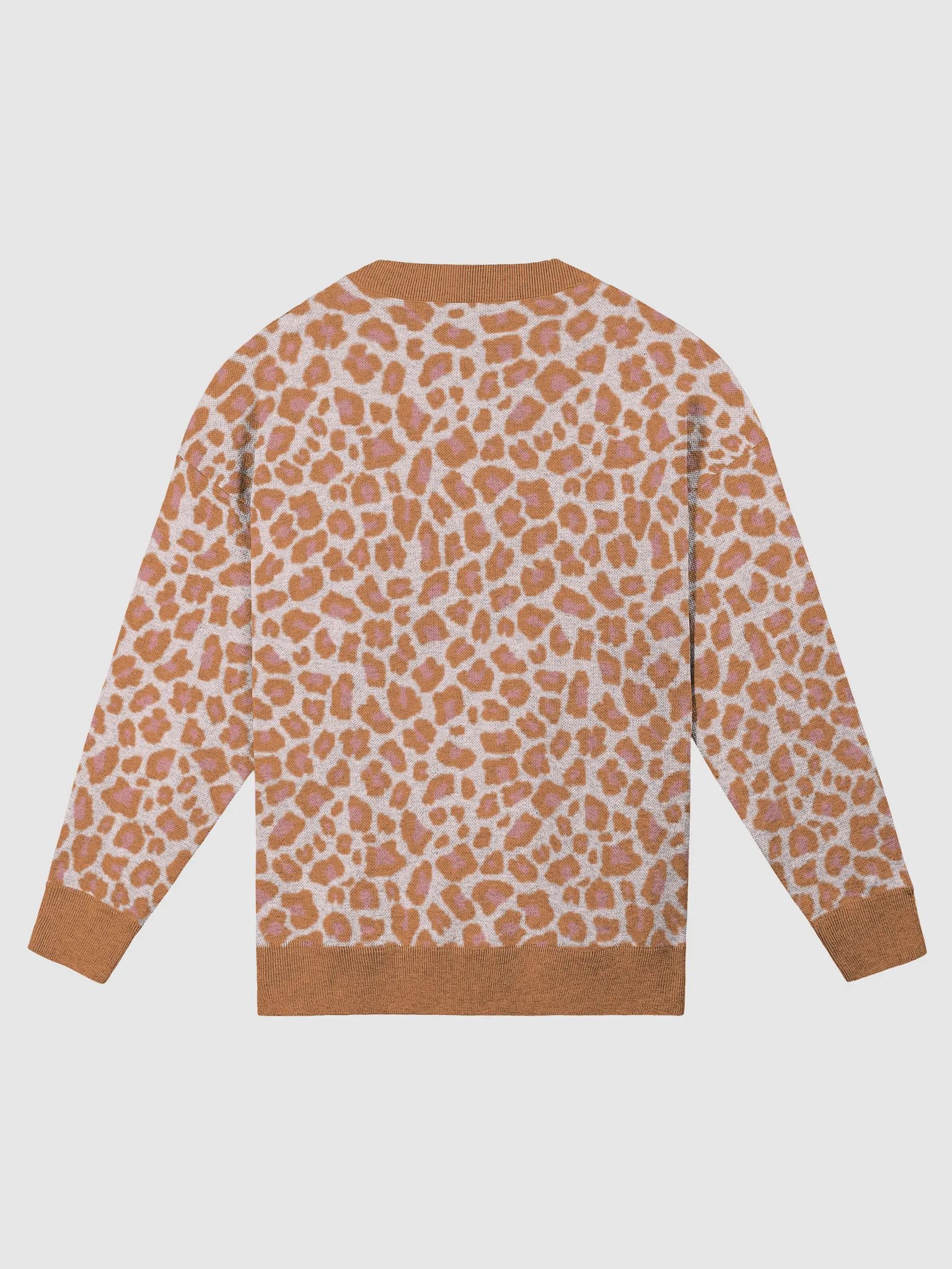Orange Leopard Relaxed Knit Sweater product image (2)