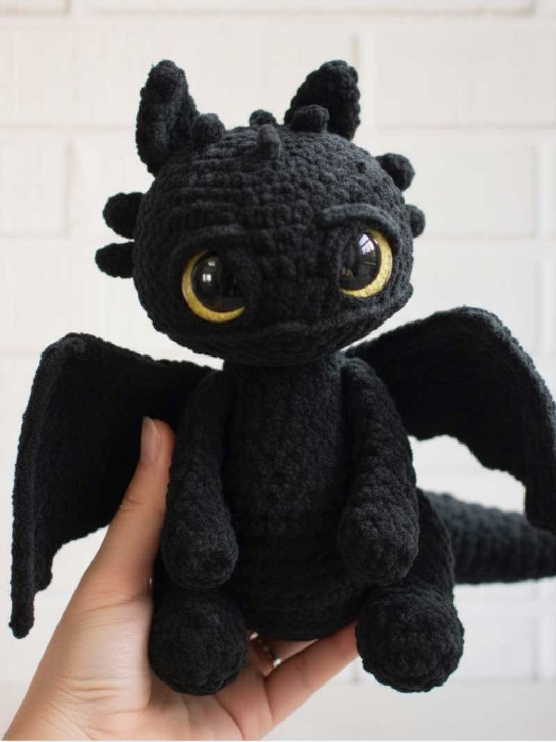 Dragon Amigurumi Crochet Pattern PDF, Realistic Fantasy Dragons Plush, Detailed Wings & Horns, Advanced DIY Toy product image (1)