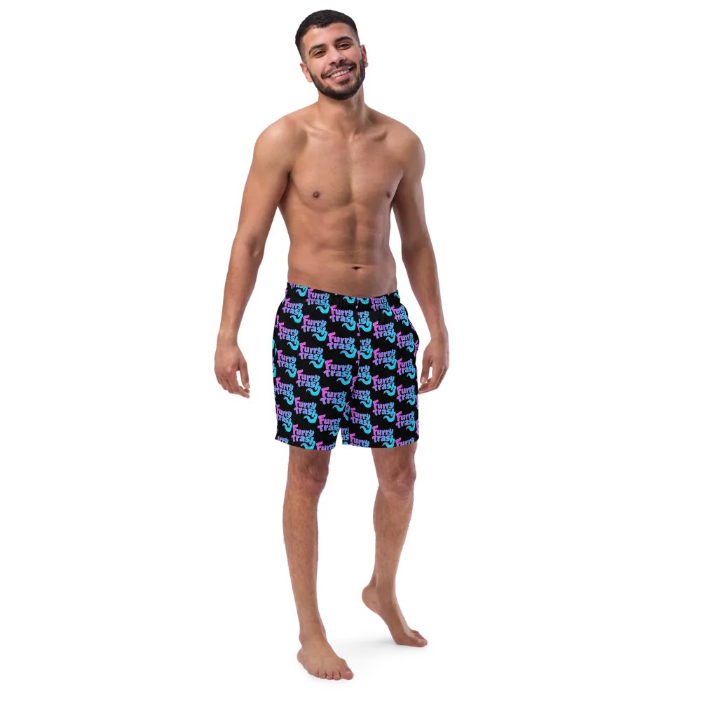 Furry Trash Swimtrunks – Bubble Logo (Twilight on Black) product image (7)