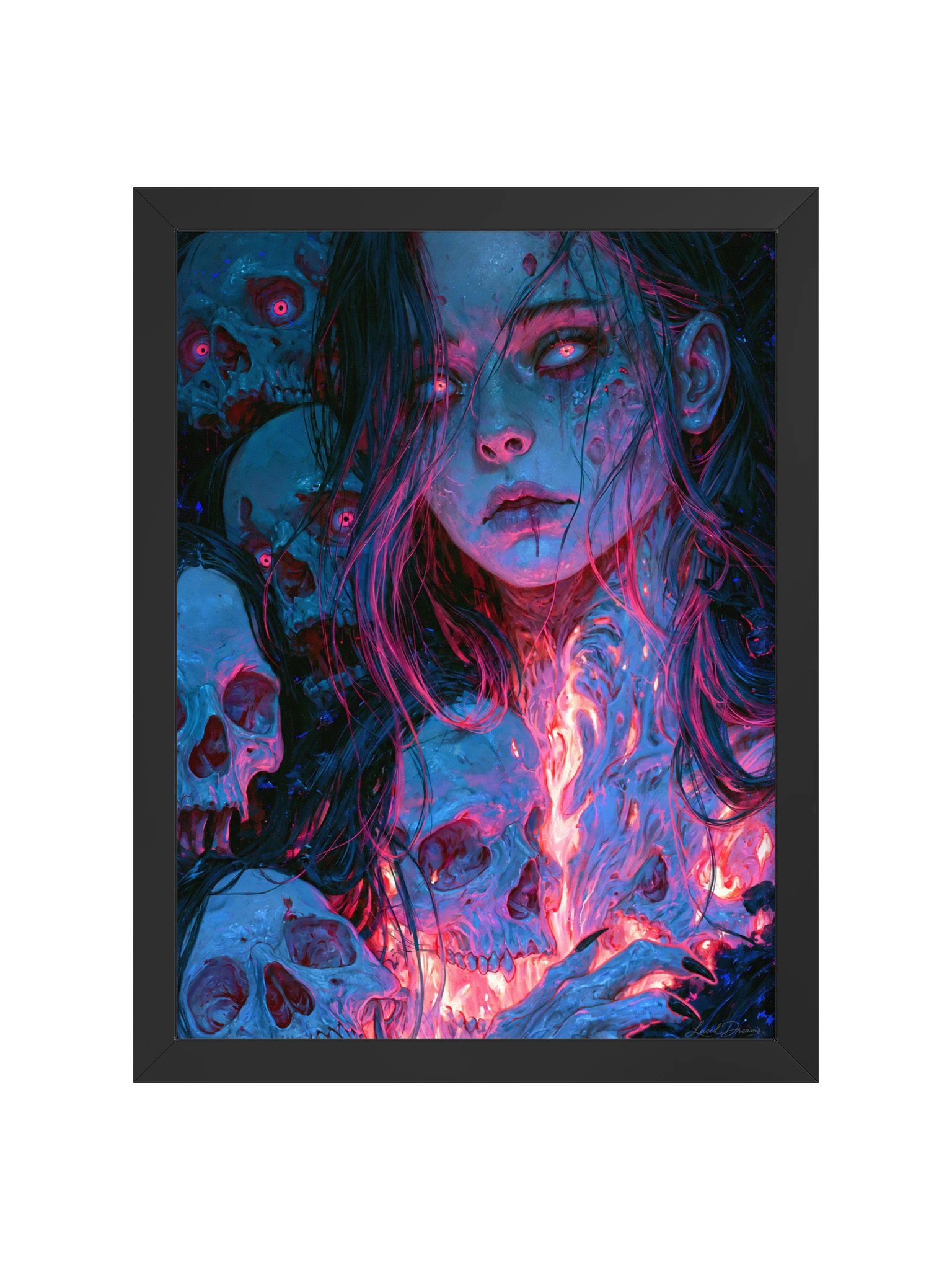 Gothic Woman & Skulls Framed Art Print — Where the Dead Still Dream product image (5)