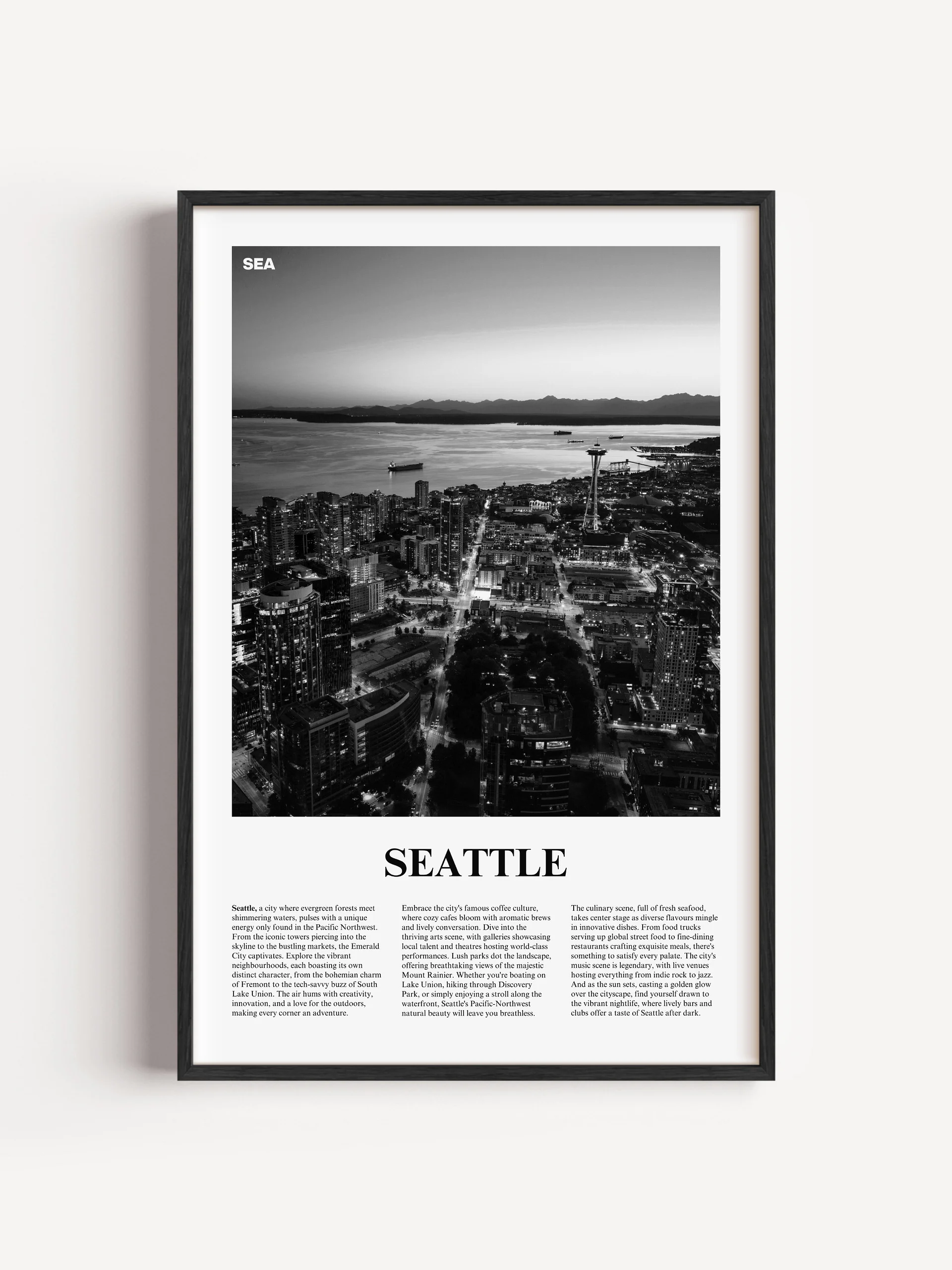 Seattle 02 Newspaper Poster | Framed product image (1)