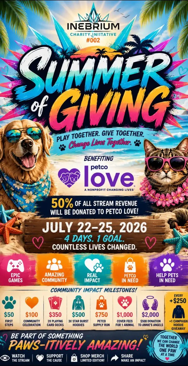 🐾 50% of all stream revenue benefits Petco Love. 🎁 Community giveaways. ❤️ Real impact. 📜 Donation receipts publicly shared. Let's change lives together. #SummerOfGiving #PetcoLove #Charity #Gaming #TikTokLive 