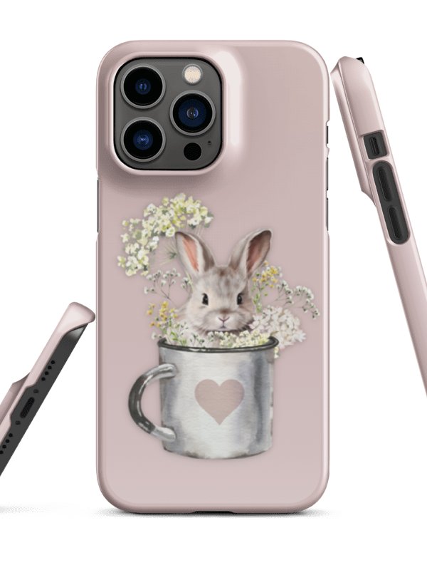 LITTLE BUNNY IN A MUG - BLUSH ROSE - SNAP IPHONE CASE product image (1)