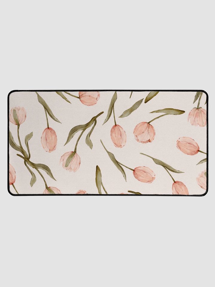 Pink Tulips desktop mat for keyboard and mouse product image (1)