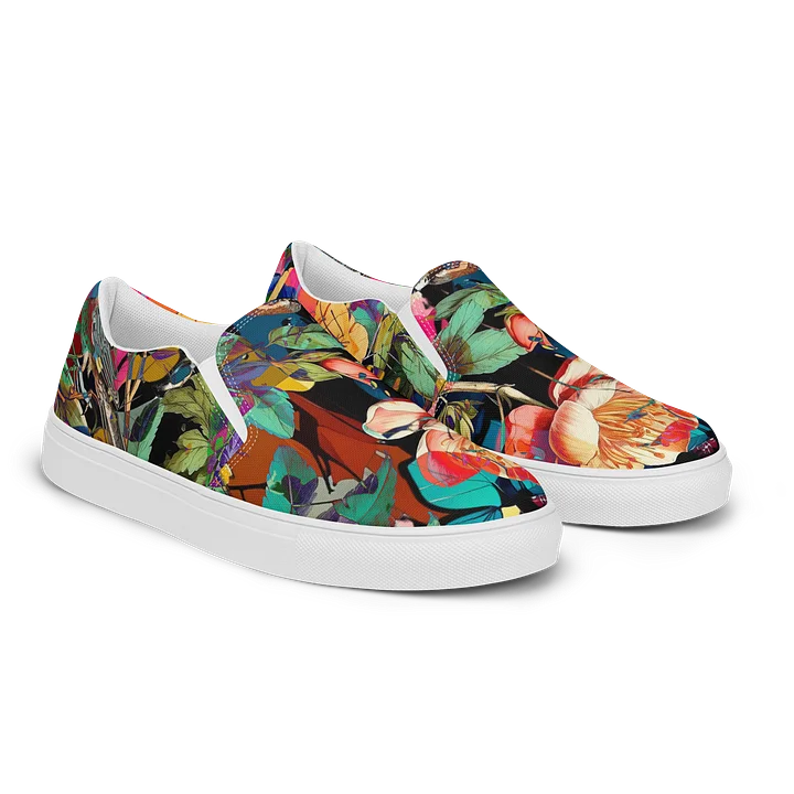 Vibrant Bird & Floral Slip-On Canvas Shoes product image (2)