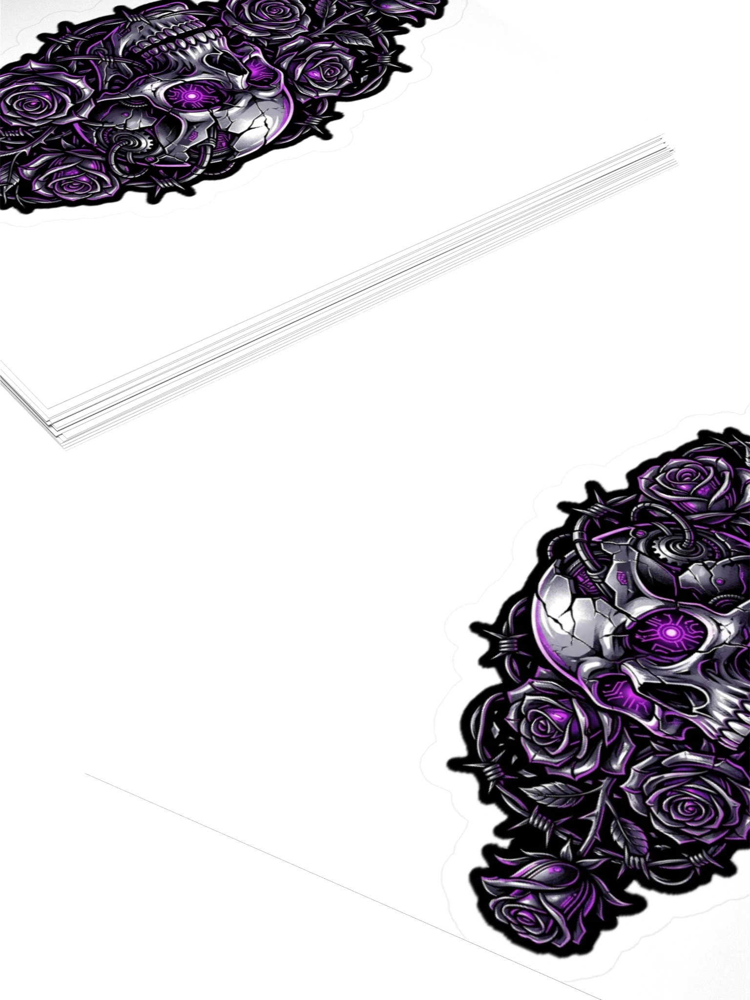Cyber Rose Skull Kiss Cut Sticker product image (11)
