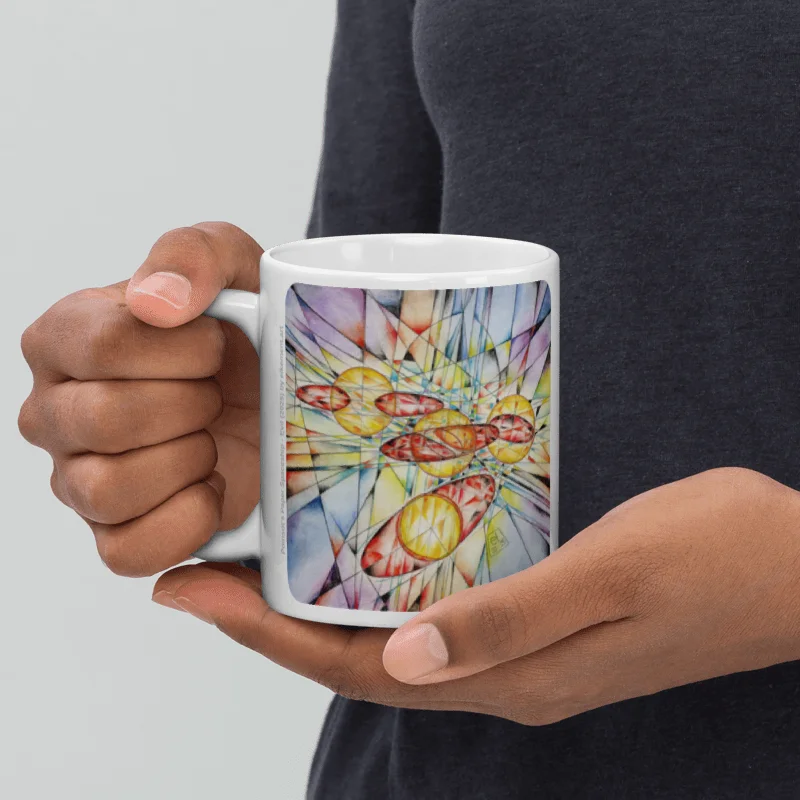 Poinsot's Paper Spaceship 4+1 - Gyroscope Physics Geometric Drawings Mug product image (4)