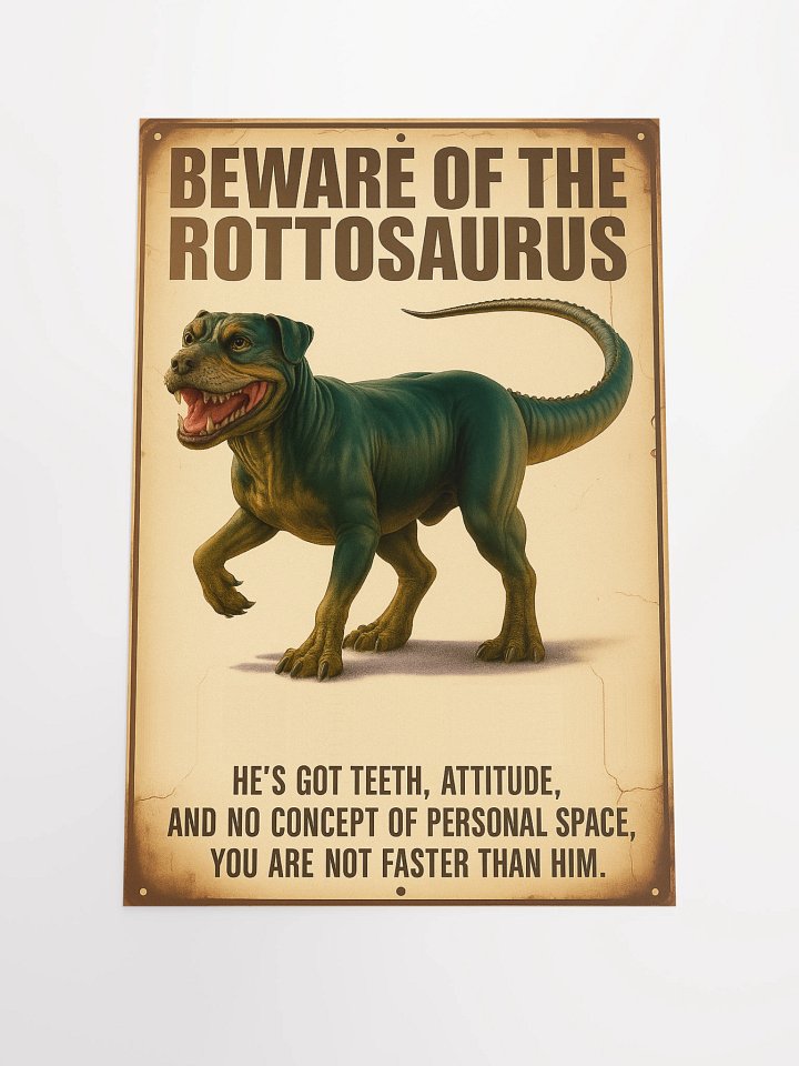 Beware of the Rottosaurus Poster product image (2)