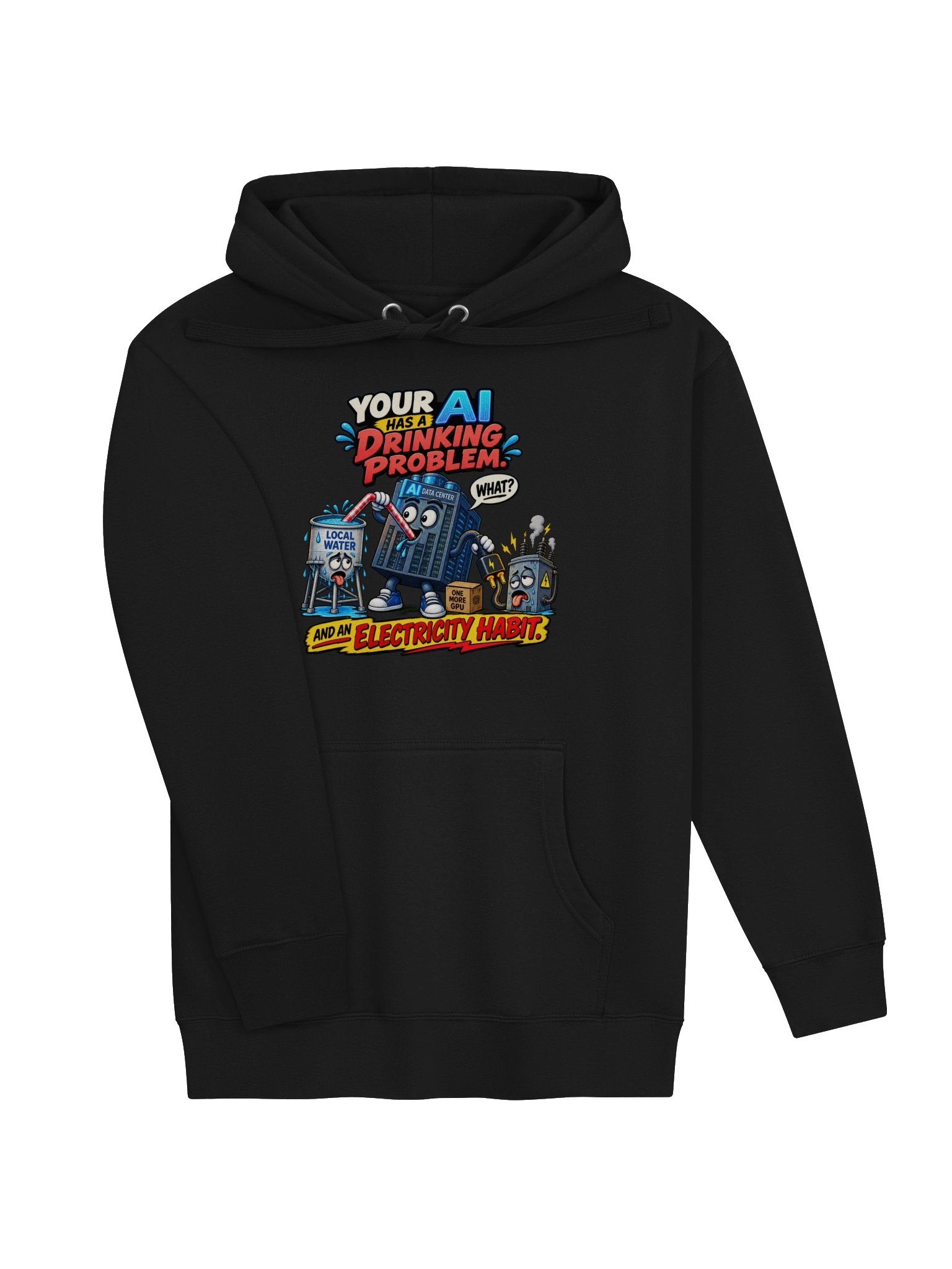 YOUR AI HAS A DRINKING PROBLEM — And an Electricity Habit - Hoodie product image (3)