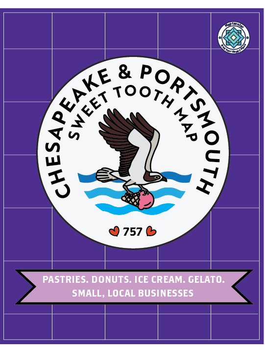 Chesapeake & Portsmouth 2025 Sweet Tooth Trail Map - instant digital download product image (1)