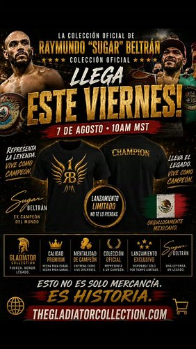 ¡EL LEGADO DE UN CAMPEÓN SE LLEVA PUESTO! 🥊🏆
Este viernes llega oficialmente la colección de Raymundo “Sugar” Beltrán, ex cam...