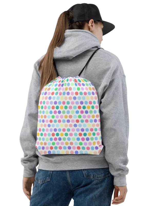 Pastel Pickleball Drawstring Backpack product image (3)
