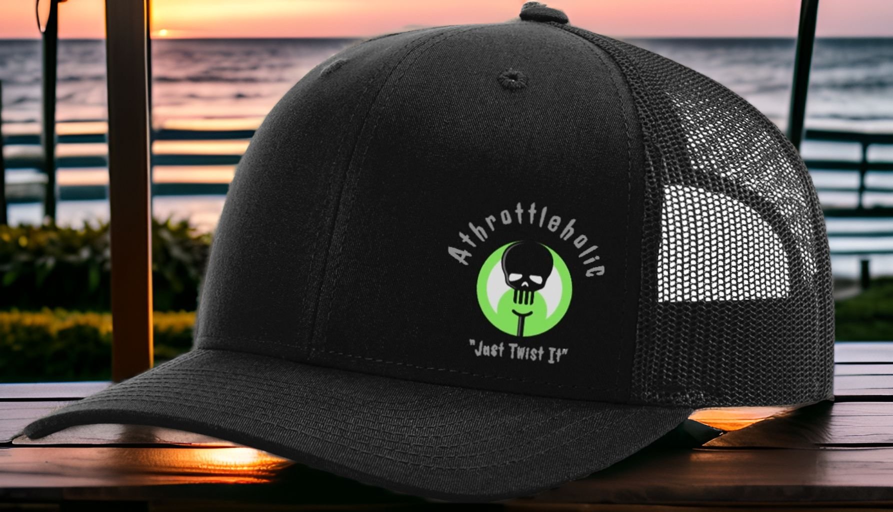 Original Athrottleholic – Just Twist It Embroidered Trucker Cap product image (1)