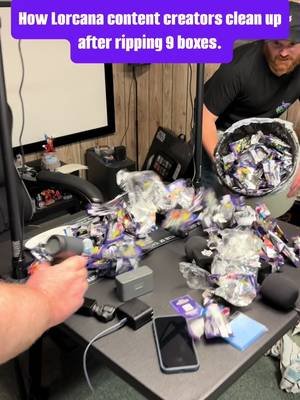 🌬️ How #lorcana content creators, clean up after ripping 9 boxes.  Enjoy #AttackOfTheVine pre-release weekend!  #LorcanaCreators #LorcanaCommunity #DisneyLorcana 
