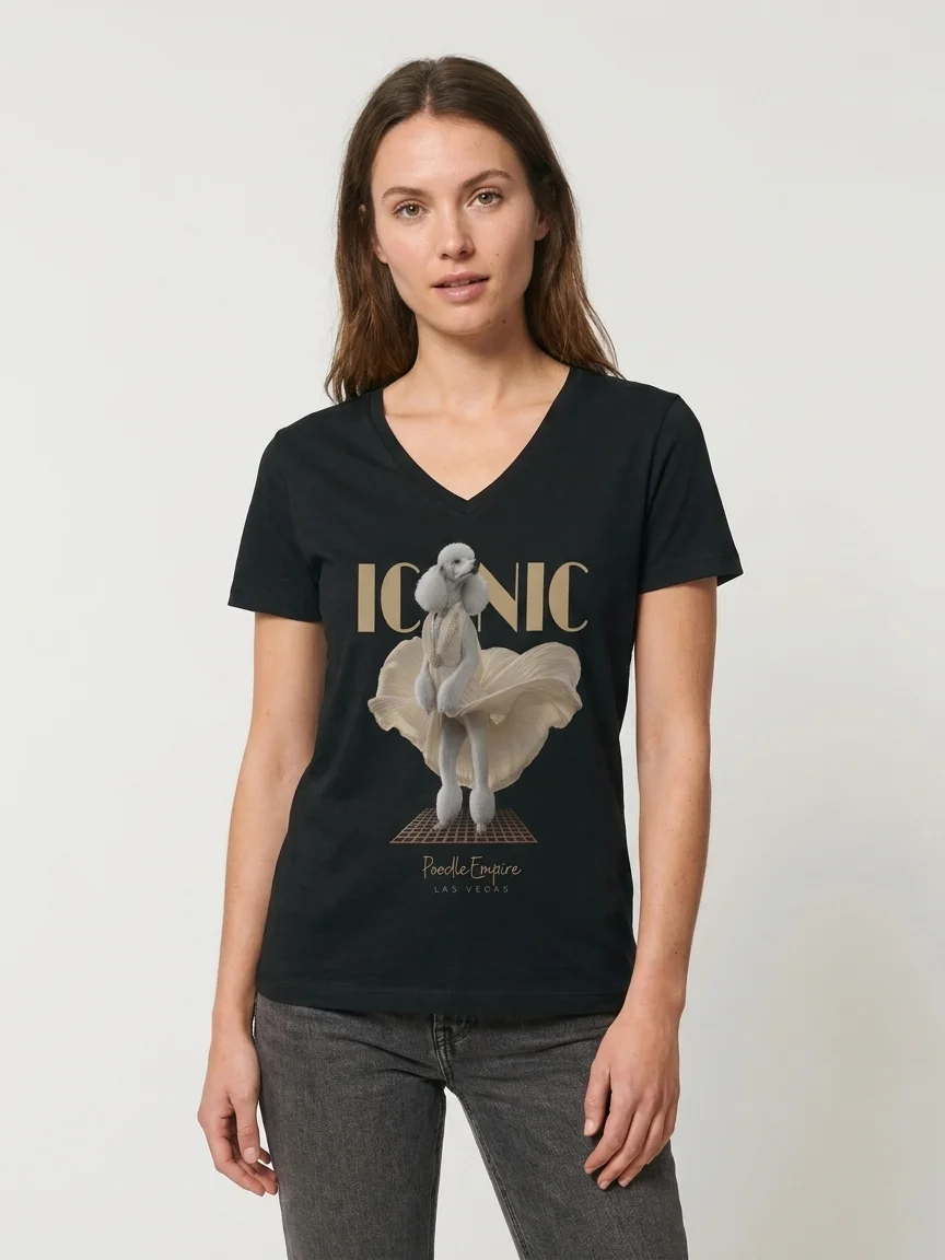Marilyn Poodle V-Neck Tee | Poodle Empire product image (13)