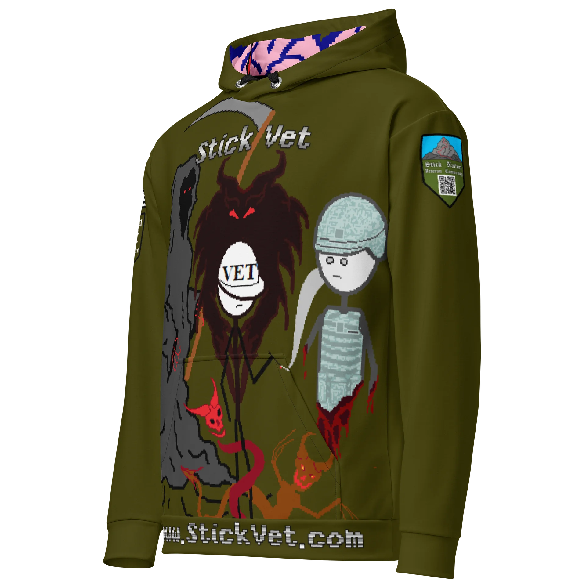 Green Stick Vet's Demons Athletic Hoodie product image (3)