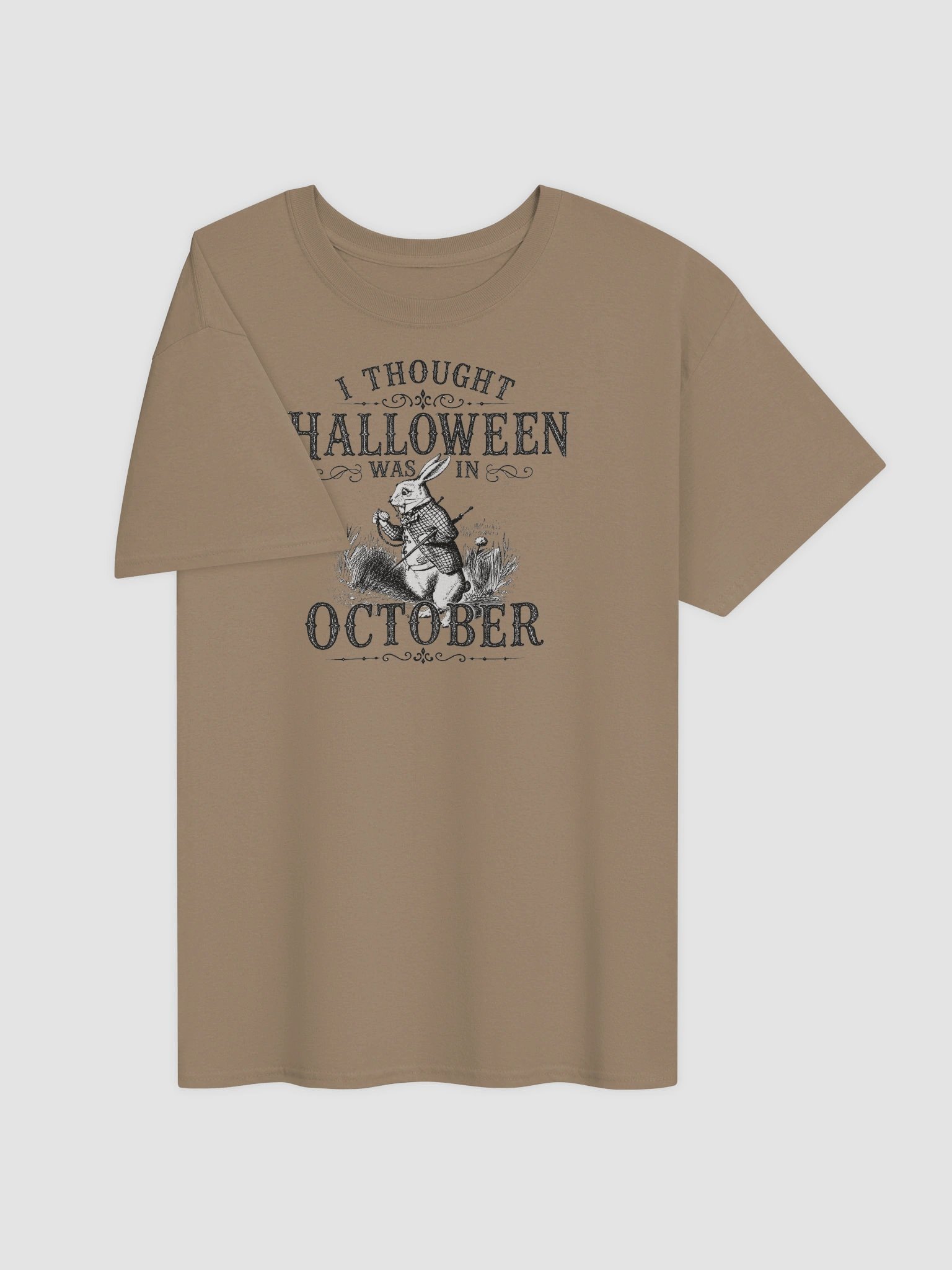 I THOUGHT HALLOWEEN WAS IN OCTOBER, White Rabbit, Unisex Cotton Heavyweight T-Shirt product image (3)