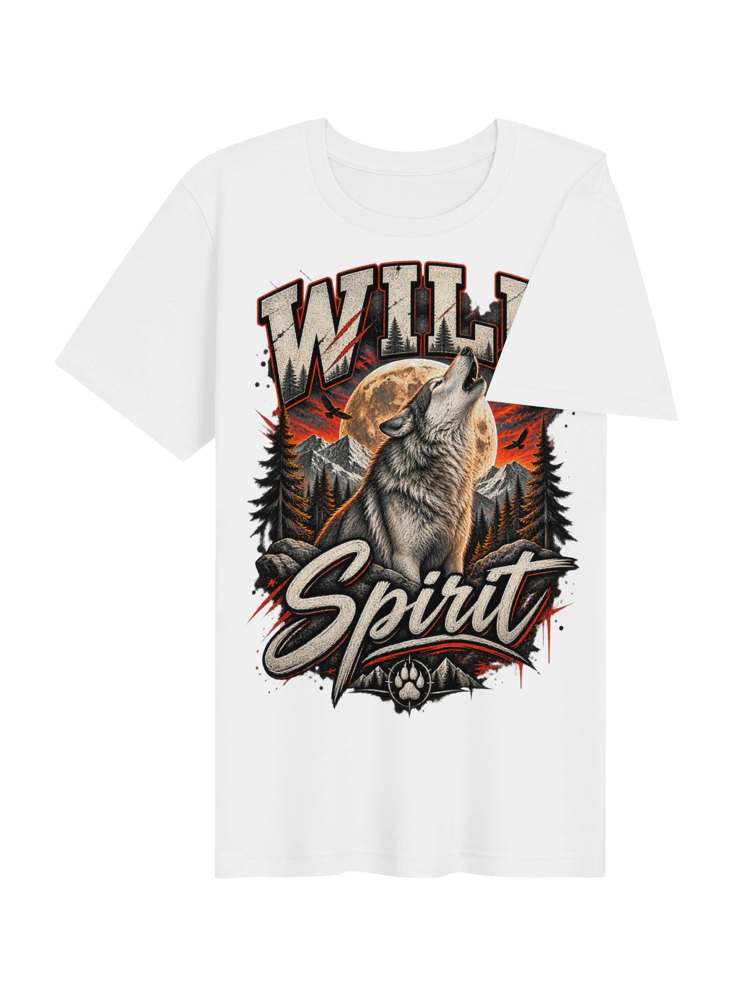 Wild Spirit - Wolf Howling Moon Wilderness Graphic T-Shirt product image (28)