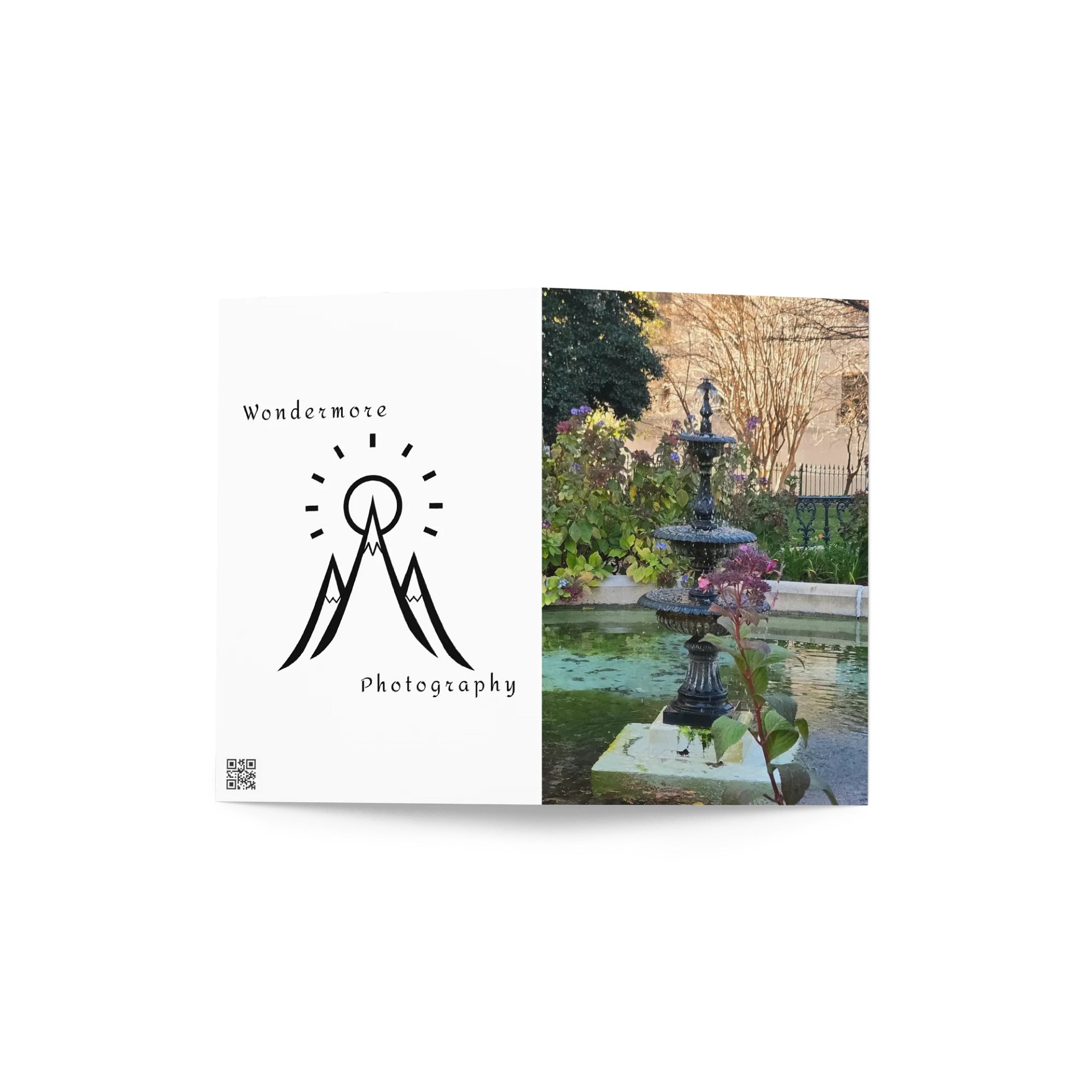 Purple Flower Water Fountain Greeting Card (blank) product image (4)