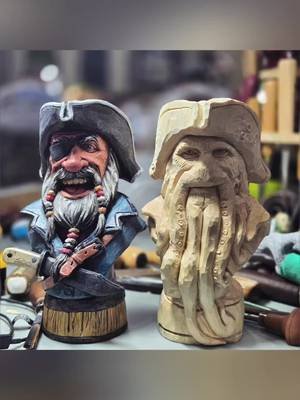 Just resharing this epic carve i did in class with THE Rich Wetherbee last year.  We took his pirate roughout (left side) and turned it into Davey Jones. (Right side) This is not a display of my skill alone, this is a carving done in a class.  This is a display of what you can achieve when standing on the shoulders of carvers who want to teach and propel you. I stepped out of my comfort zone, and tried something fun and crazy with Rich. He guided me, helped me have insights that were immeasurable.  Its the clearest photo I can point to and say 