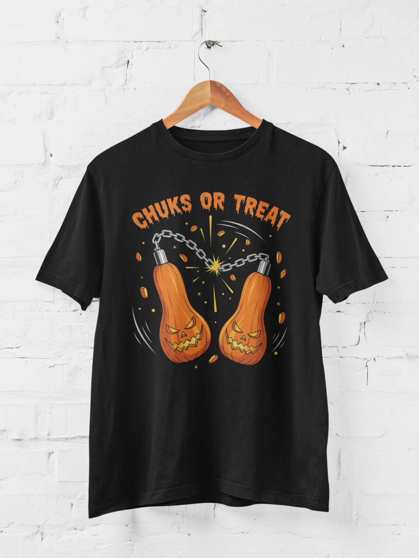 Pumpkin Nunchucks Funny Tee product image (1)