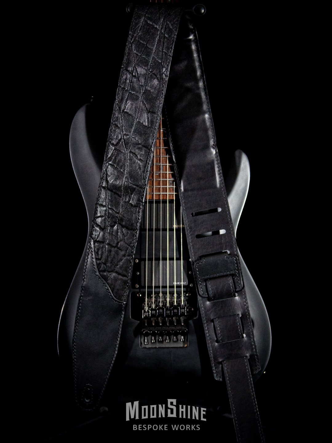 Black Elephant Leather Guitar Strap product image (1)