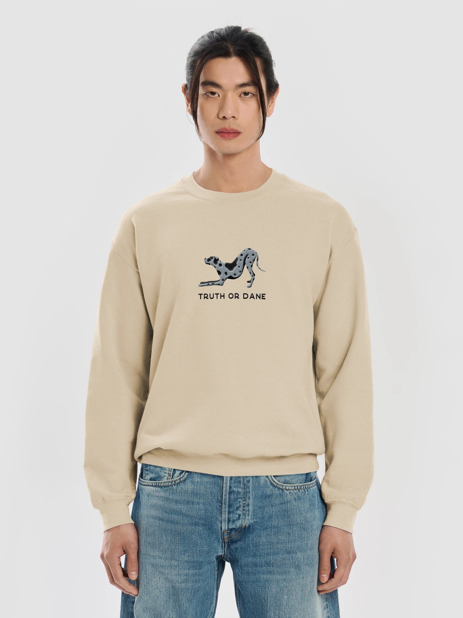 Truth or Dane Sweatshirt (Embroidered) of a Great Dane(Blue Merle) product image (45)