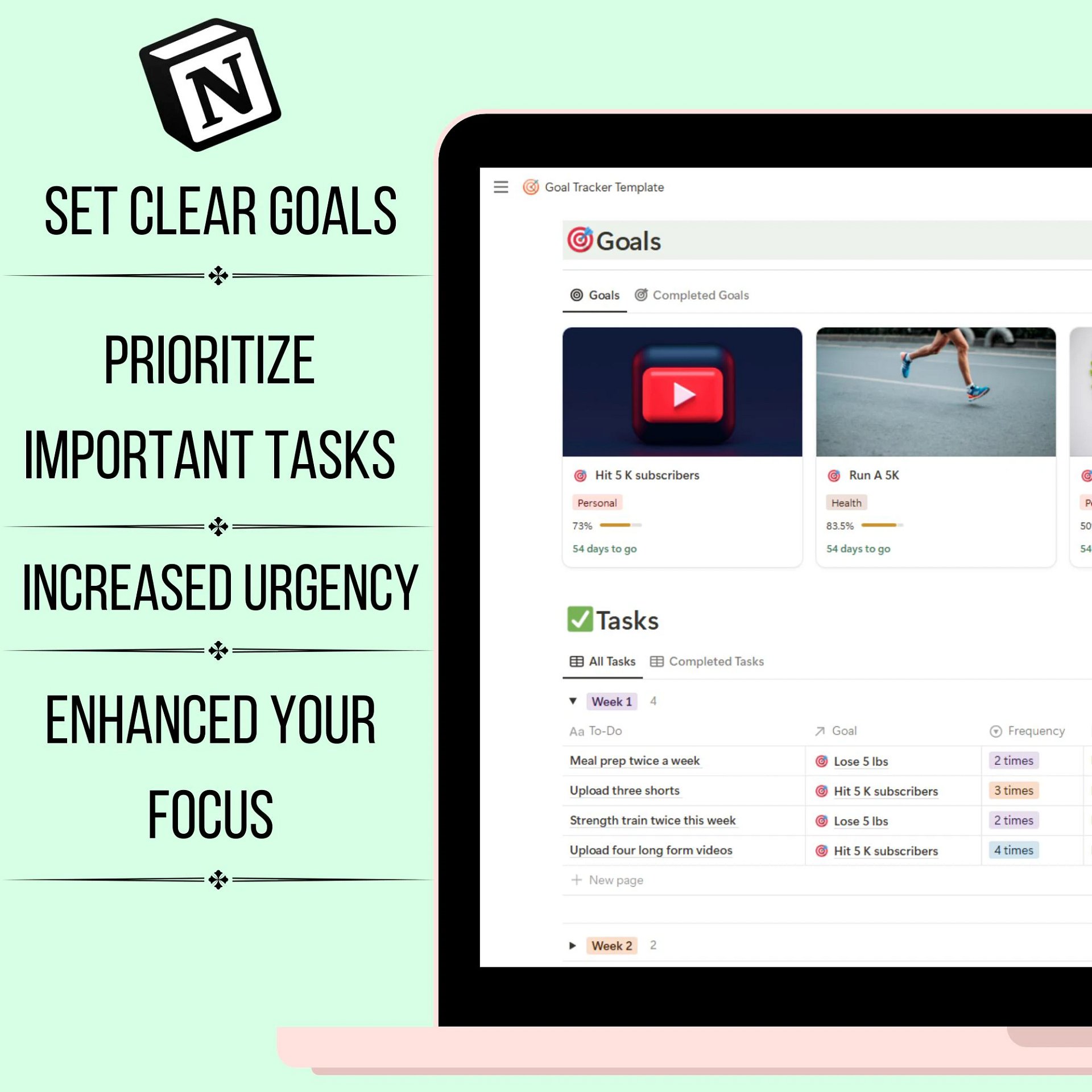 Notion Goal Tracker Template product image (2)