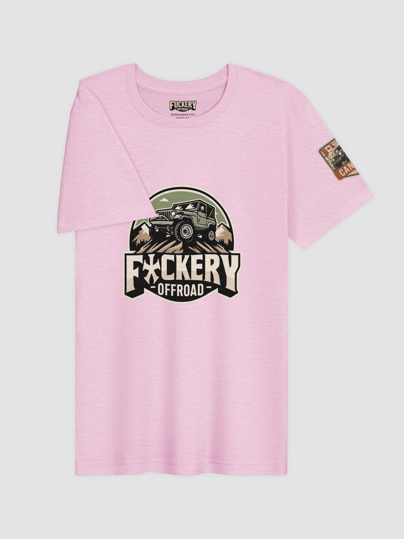 Unisex t-shirt with Fuckery Jeep Logo and Finesse Slogan (Light colours) - Clean product image (3)