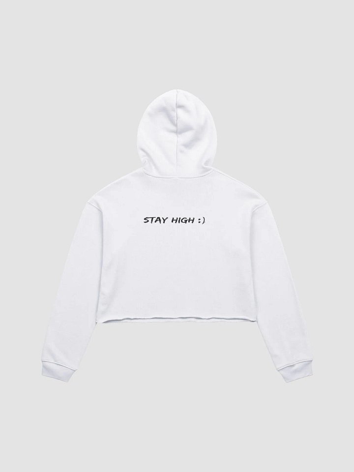 White Stay High Fleece Crop Hoodie product image (2)