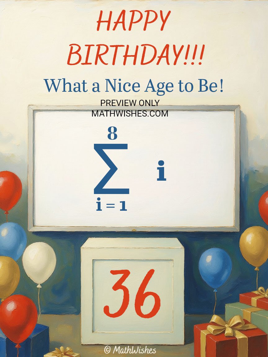 36th Birthday Card - Summation Formula product image (1)