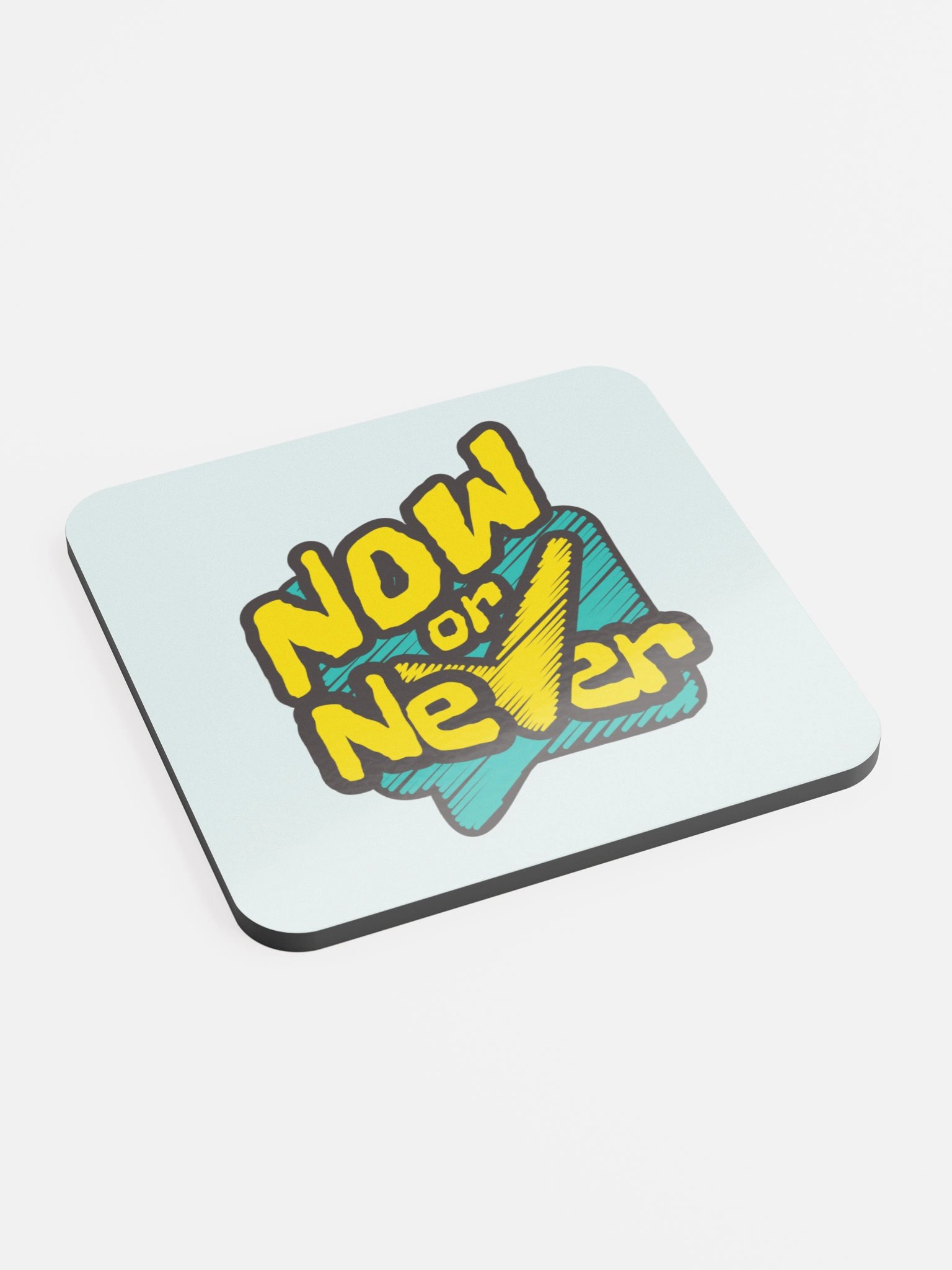 Now or Never – Colorful Glossy Coaster product image (3)